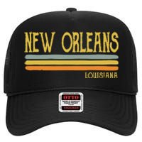 Vintage New Orleans Louisiana La Love Gift Souvenir High Crown Mesh Back Trucker Hat