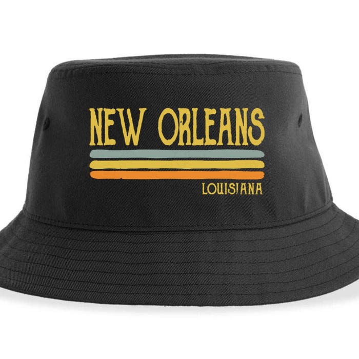 Vintage New Orleans Louisiana La Love Gift Souvenir Sustainable Bucket Hat