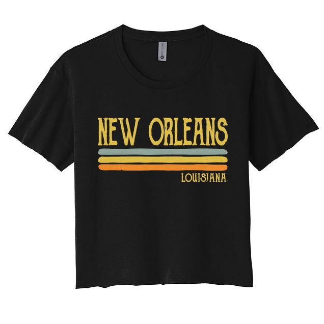 Vintage New Orleans Louisiana La Love Gift Souvenir Women's Crop Top Tee