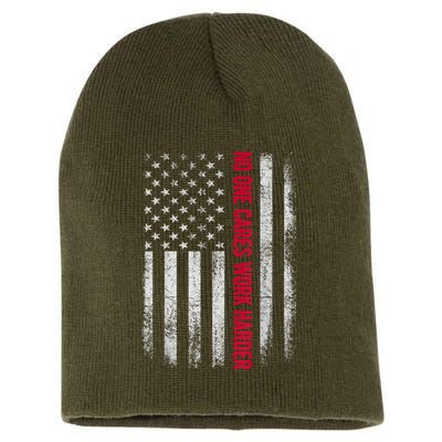 Vintage No One Cares Work Harder Meme Work Harder Motivational Quote Short Acrylic Beanie