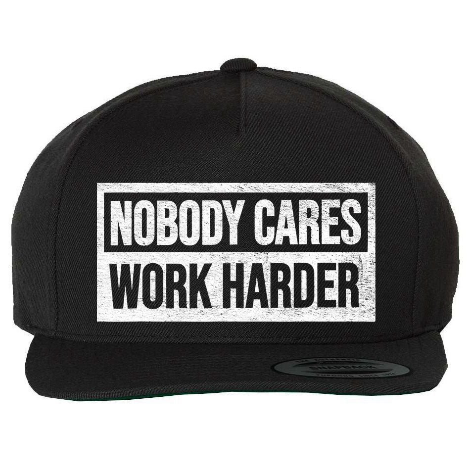 Vintage No One Cares Work Harder Meme Work Harder Motivational Quote Wool Snapback Cap