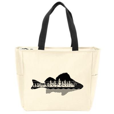 Vintage Nature Outdoor Fishing Fisher Yellow Perch Fish Zip Tote Bag