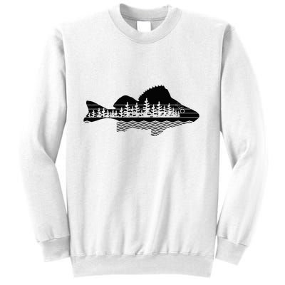 Vintage Nature Outdoor Fishing Fisher Yellow Perch Fish Sweatshirt