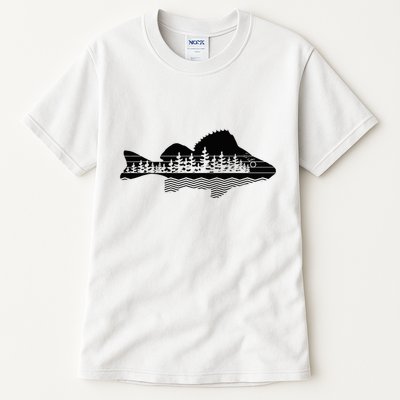 Vintage Nature Outdoor Fishing Fisher Yellow Perch Fish Tall T-Shirt