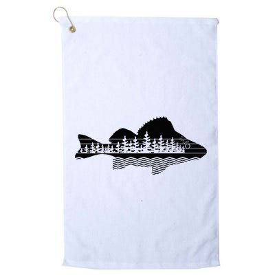 Vintage Nature Outdoor Fishing Fisher Yellow Perch Fish Golf Towel