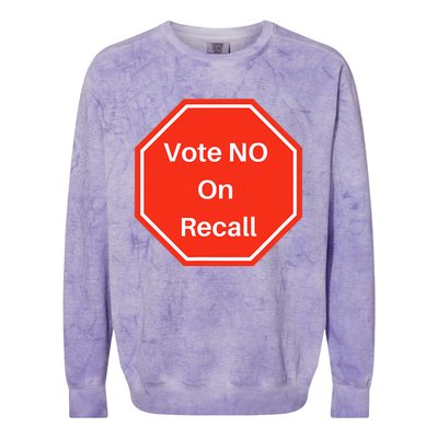 Vote No On Recall California Election Colorblast Crewneck Sweatshirt