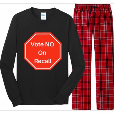 Vote No On Recall California Election Long Sleeve Pajama Set