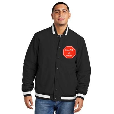 Vote No On Recall California Election Insulated Varsity Jacket