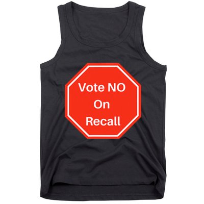 Vote No On Recall California Election Tank Top