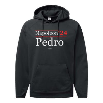 Vote Napoleon Pedro 2024 Funny Election Campaign Humor Performance Fleece Hoodie