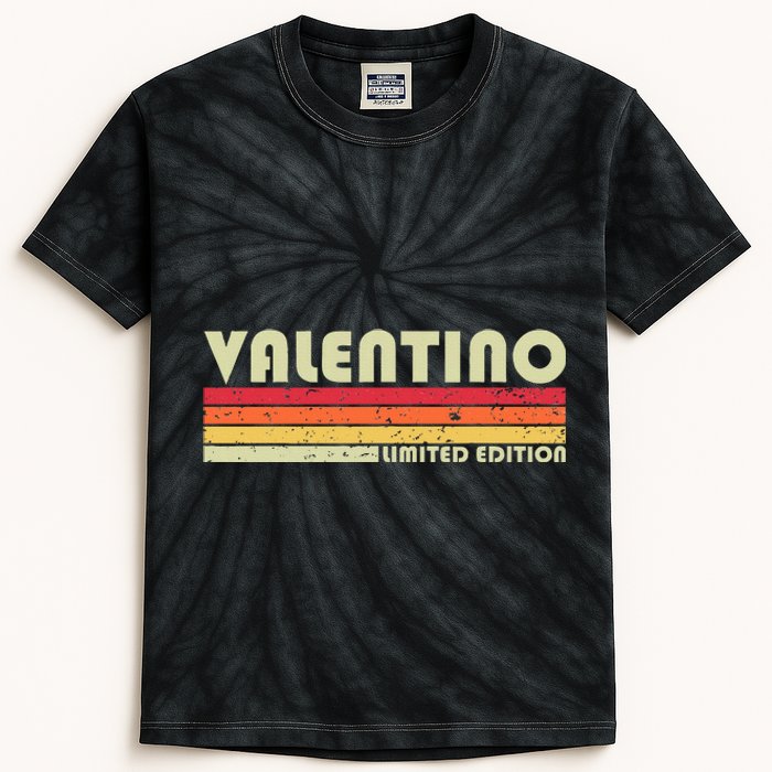 Valentino Name Personalized Funny Retro Vintage Birthday Kids Tie-Dye T-Shirt