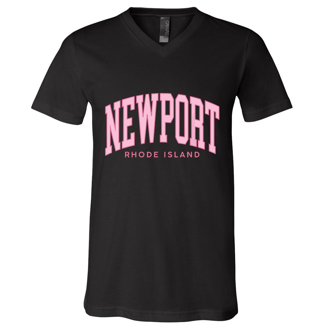 Vintage Newport Rhode Island Retro Prepp Girl V-Neck T-Shirt