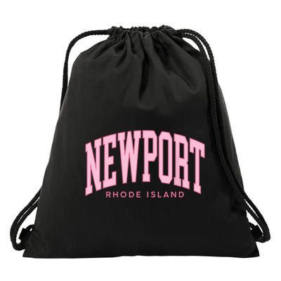 Vintage Newport Rhode Island Retro Prepp Girl Drawstring Bag