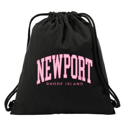 Vintage Newport Rhode Island Retro Prepp Girl Drawstring Bag