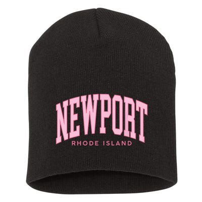 Vintage Newport Rhode Island Retro Prepp Girl Short Acrylic Beanie