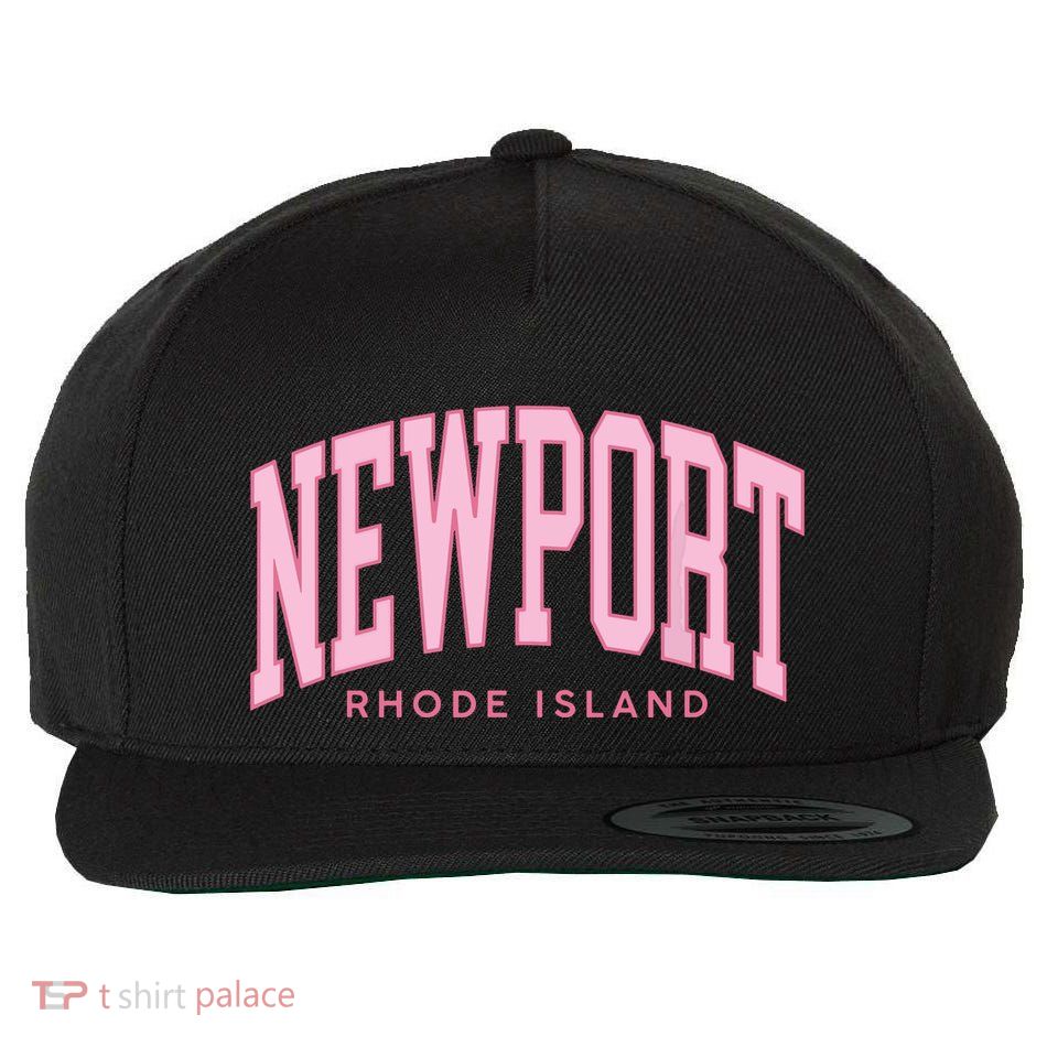 Vintage Newport Rhode Island Retro Prepp Girl Wool Snapback Cap