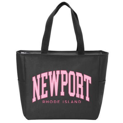 Vintage Newport Rhode Island Retro Prepp Girl Zip Tote Bag