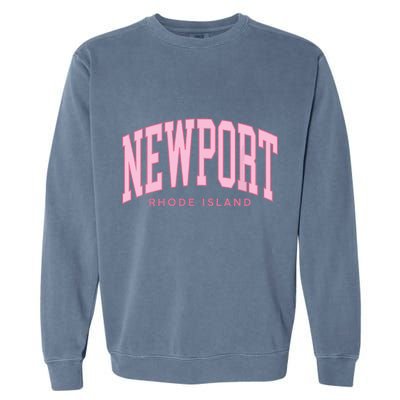 Vintage Newport Rhode Island Retro Prepp Girl Garment-Dyed Sweatshirt
