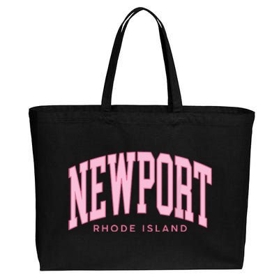 Vintage Newport Rhode Island Retro Prepp Girl Cotton Canvas Jumbo Tote