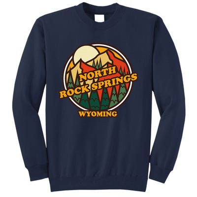 Vintage North Rock Springs Wyoming Mountain Souvenir Print Tall Sweatshirt