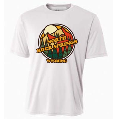 Vintage North Rock Springs Wyoming Mountain Souvenir Print Cooling Performance Crew T-Shirt