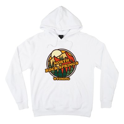 Vintage North Rock Springs Wyoming Mountain Souvenir Print Hoodie