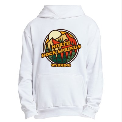 Vintage North Rock Springs Wyoming Mountain Souvenir Print Urban Pullover Hoodie