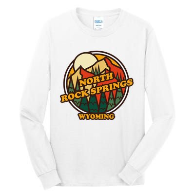 Vintage North Rock Springs Wyoming Mountain Souvenir Print Tall Long Sleeve T-Shirt