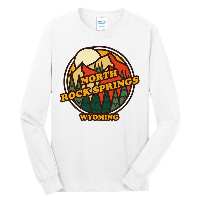 Vintage North Rock Springs Wyoming Mountain Souvenir Print Tall Long Sleeve T-Shirt