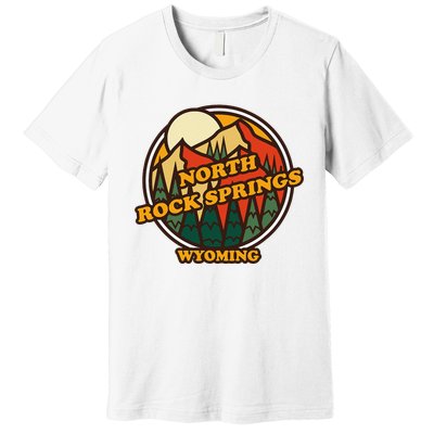 Vintage North Rock Springs Wyoming Mountain Souvenir Print Premium T-Shirt