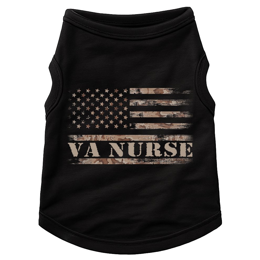 VA Nurse Real American Hero 4th of July US Patriotic Vintage Doggie Tank