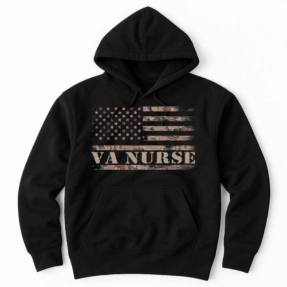 VA Nurse Real American Hero 4th of July US Patriotic Vintage Hoodie