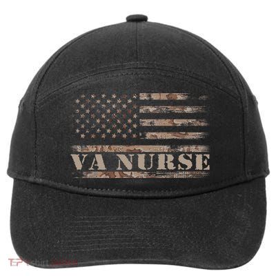 VA Nurse Real American Hero 4th of July US Patriotic Vintage 7-Panel Snapback Hat
