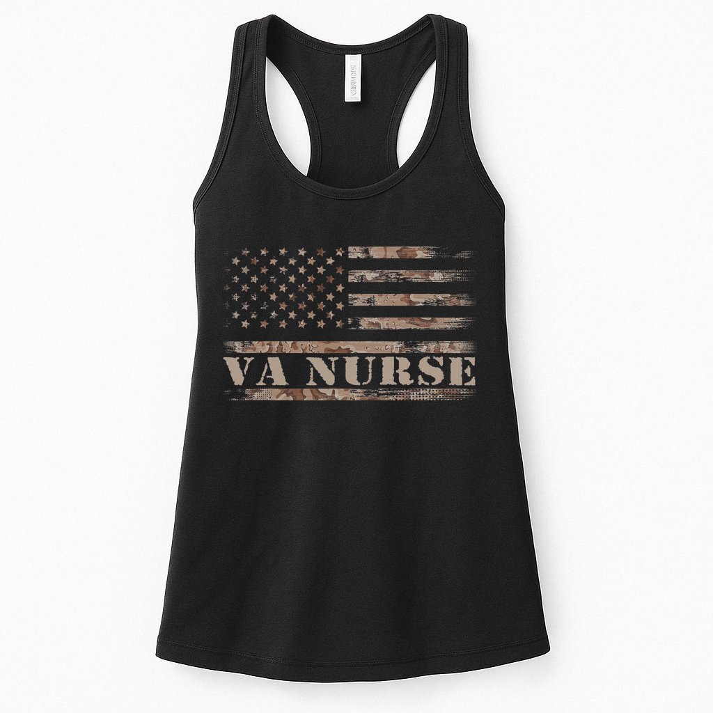VA Nurse Real American Hero 4th of July US Patriotic Vintage Womens Tank Top