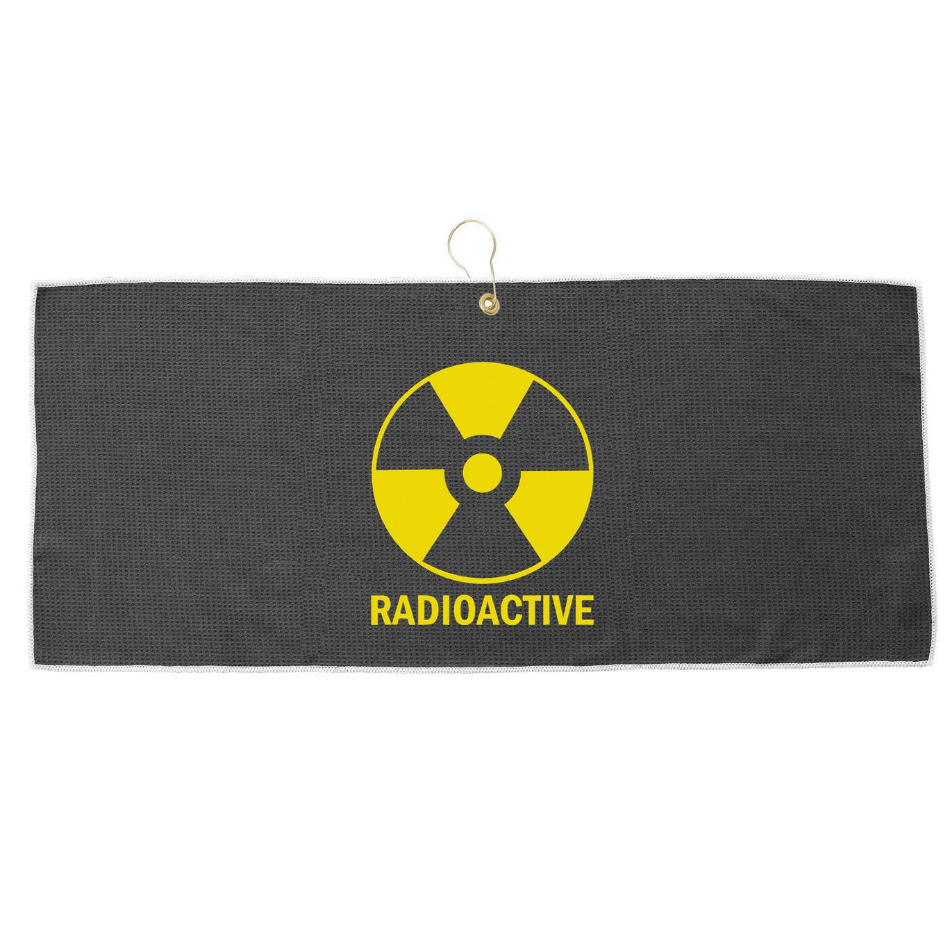 Vintage Nostalgic Radioactive Nuclear War Symbol Large Microfiber Waffle Golf Towel