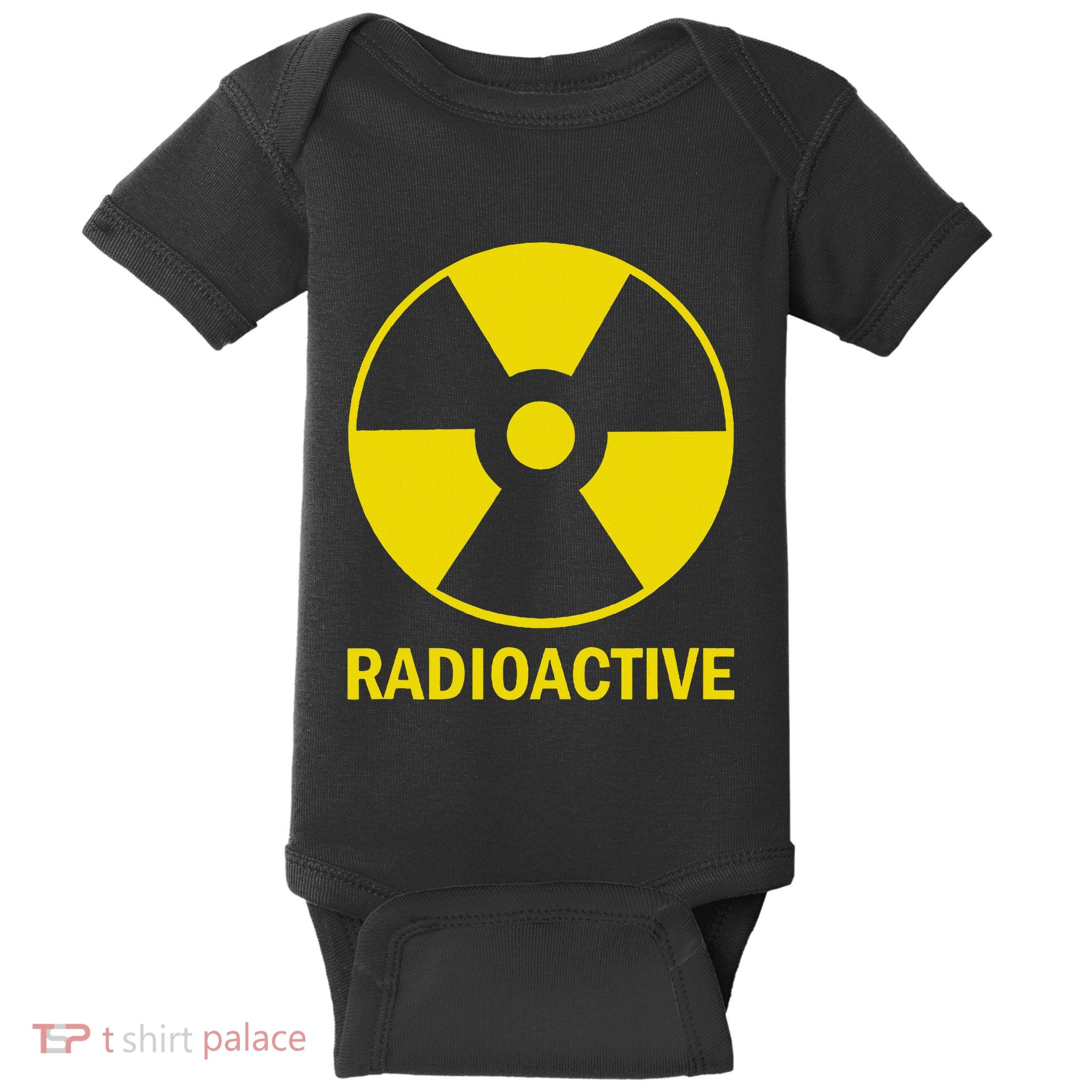 Vintage Nostalgic Radioactive Nuclear War Symbol Baby Bodysuit