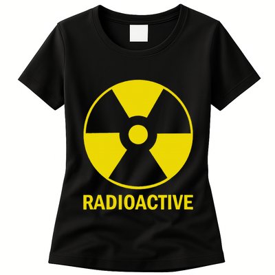 Vintage Nostalgic Radioactive Nuclear War Symbol Womens T-Shirt
