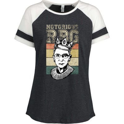 Vintage Notorious Ready To Dissent Pro Choice RBG Enza Ladies Jersey Colorblock Tee