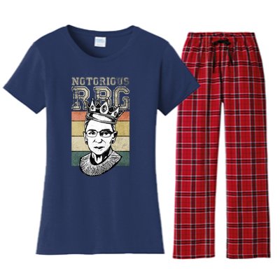 Vintage Notorious Ready To Dissent Pro Choice RBG Women's Flannel Pajama Set