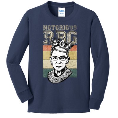 Vintage Notorious Ready To Dissent Pro Choice RBG Kids Long Sleeve Shirt