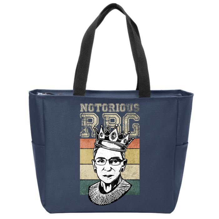 Vintage Notorious Ready To Dissent Pro Choice RBG Zip Tote Bag