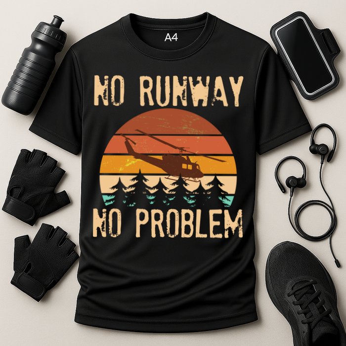 VIntage No Runway No Problem Helicopter Performance Shirt
