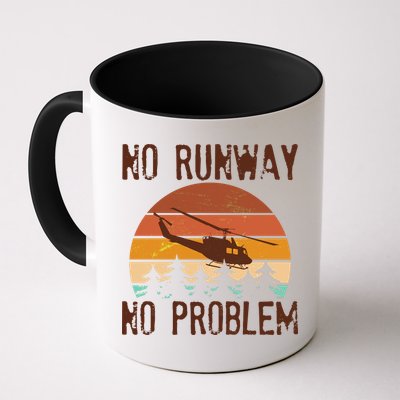 VIntage No Runway No Problem Helicopter Mug