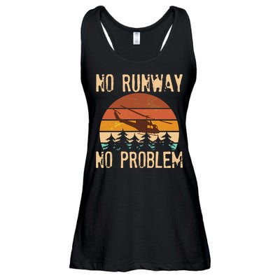 VIntage No Runway No Problem Helicopter Ladies Essential Flowy Tank