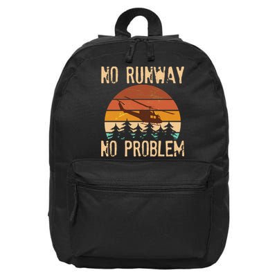 VIntage No Runway No Problem Helicopter 16 in Basic Backpack