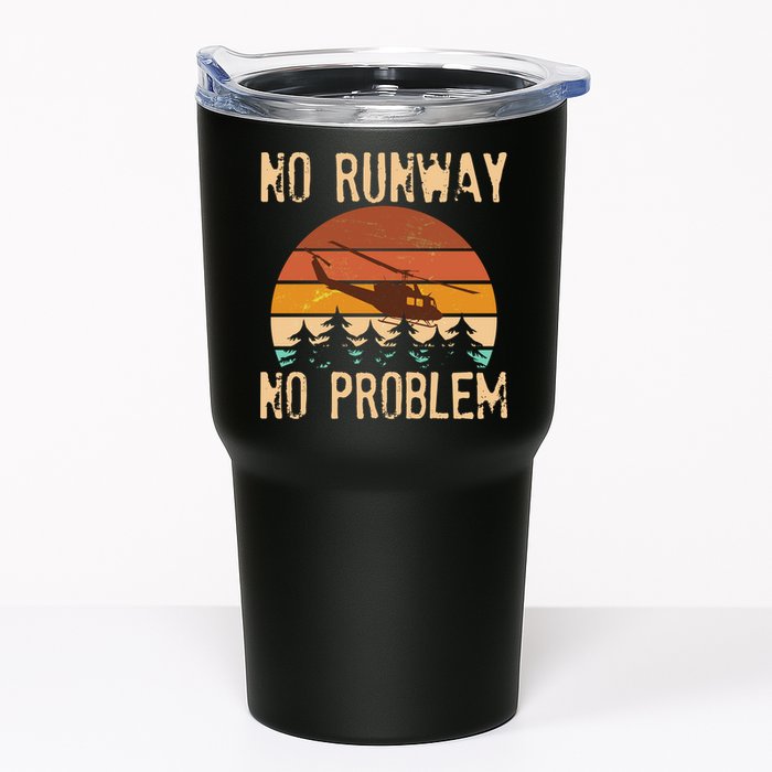 VIntage No Runway No Problem Helicopter Tumbler