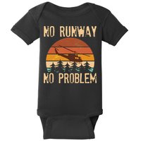 VIntage No Runway No Problem Helicopter Baby Bodysuit