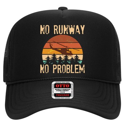 VIntage No Runway No Problem Helicopter Trucker Hat