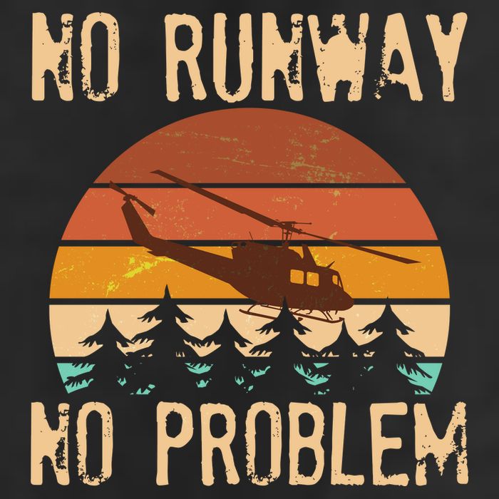 VIntage No Runway No Problem Helicopter Hat