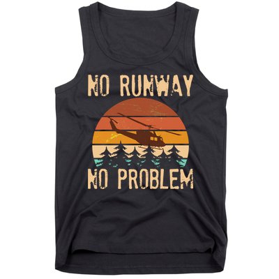 VIntage No Runway No Problem Helicopter Tank Top